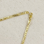 Mondsee 18k Gold Filled Textured Figaro Necklace | 18k Gold Filled Jewelry