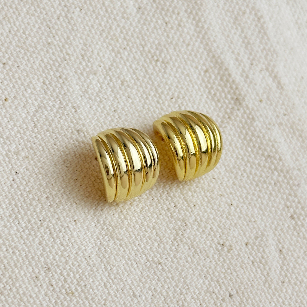 Mondsee 18k Gold Filled Groove C-Hoop Earrings | 18k Gold Filled Jewelry