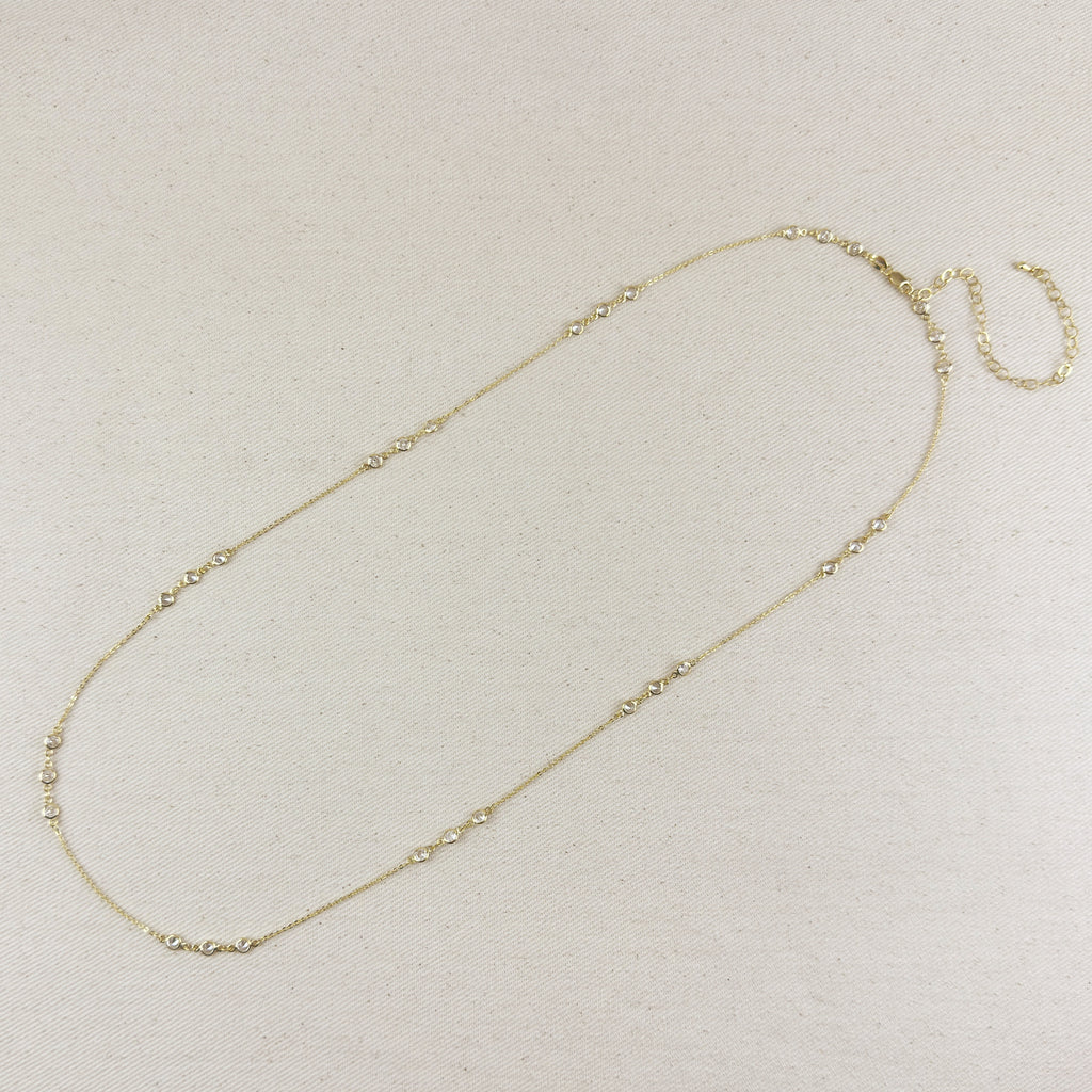 Mondsee 18k Gold Filled Bezel CZ Belly Chain | 18k Gold Filled Jewelry