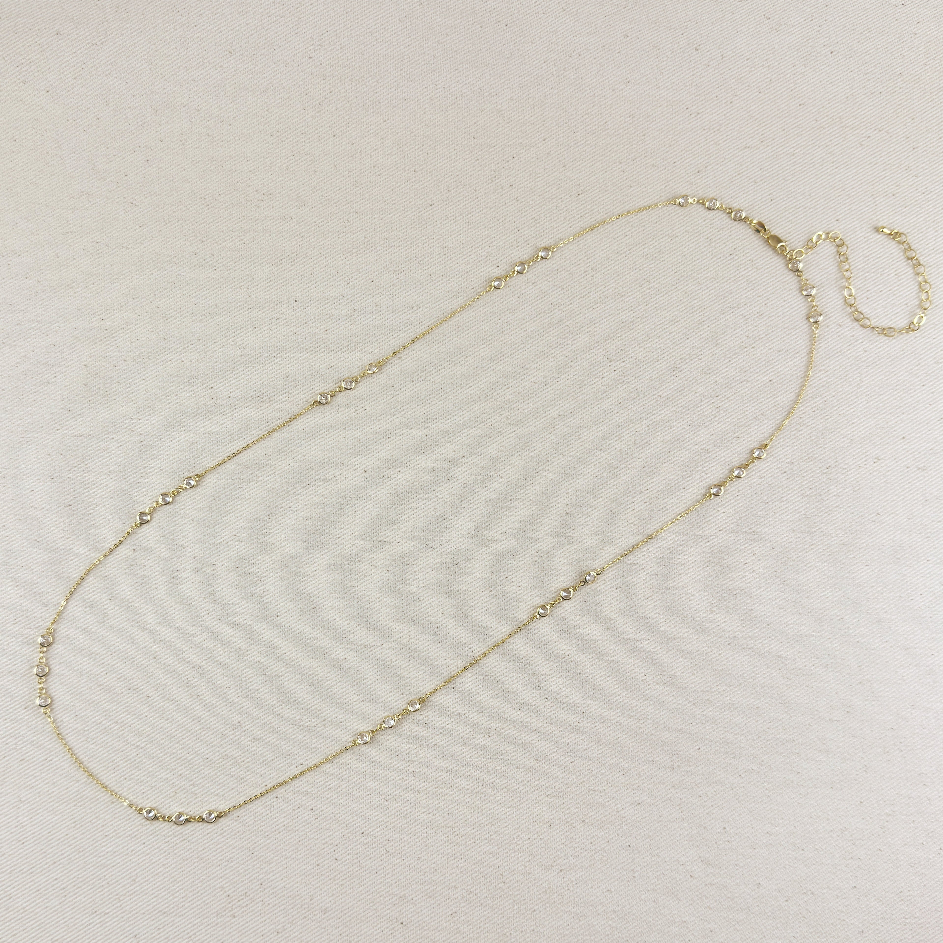 Mondsee 18k Gold Filled Bezel CZ Belly Chain | 18k Gold Filled Jewelry