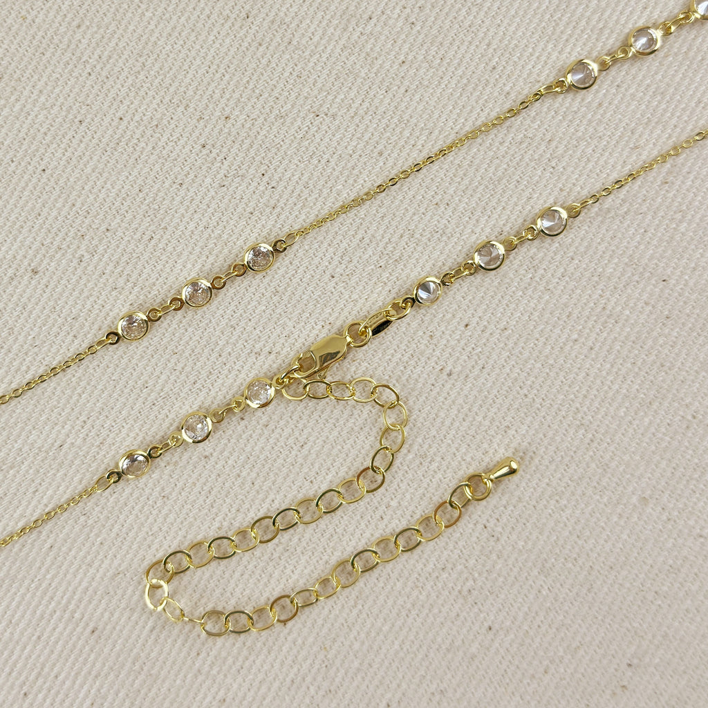 Mondsee 18k Gold Filled Bezel CZ Belly Chain | 18k Gold Filled Jewelry