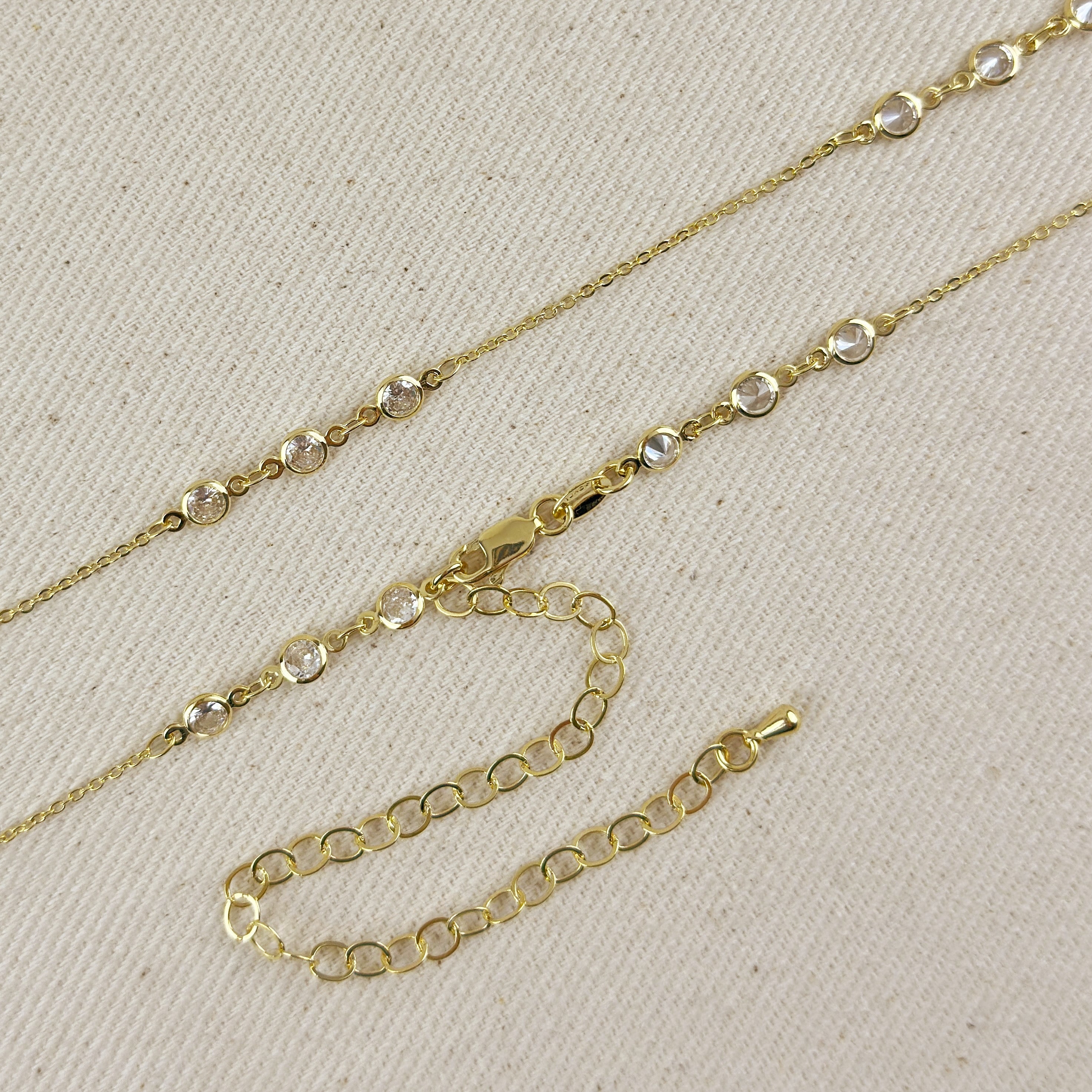 Mondsee 18k Gold Filled Bezel CZ Belly Chain | 18k Gold Filled Jewelry
