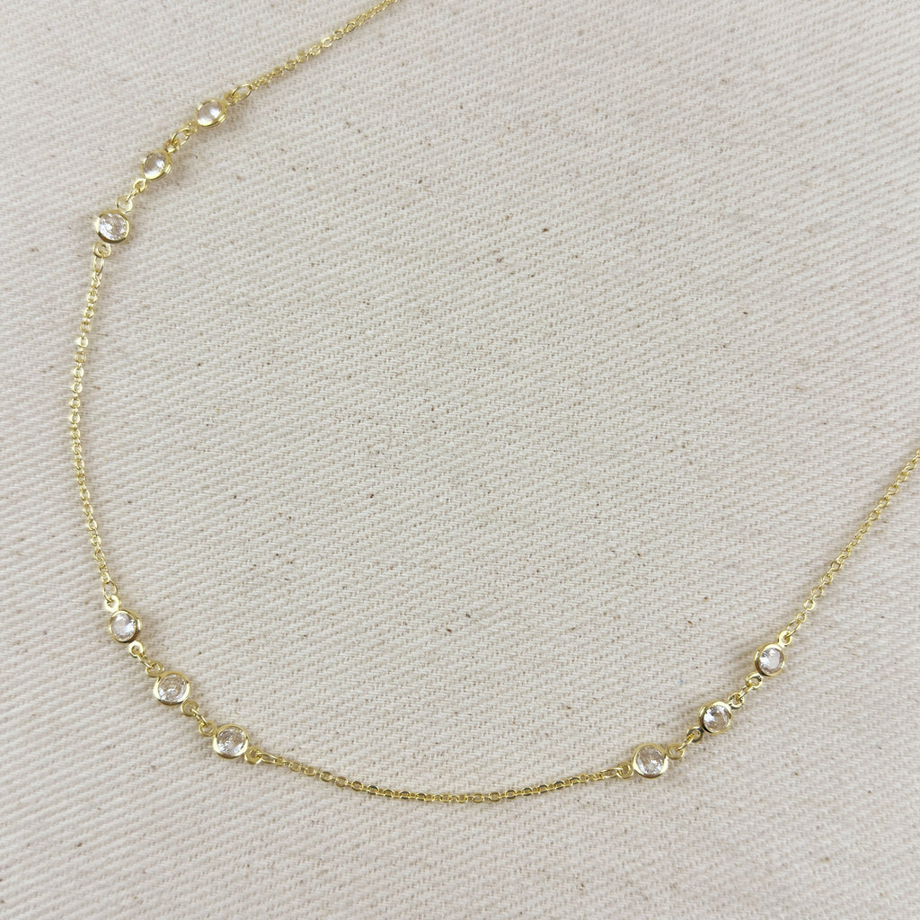 Mondsee 18k Gold Filled Bezel CZ Belly Chain | 18k Gold Filled Jewelry