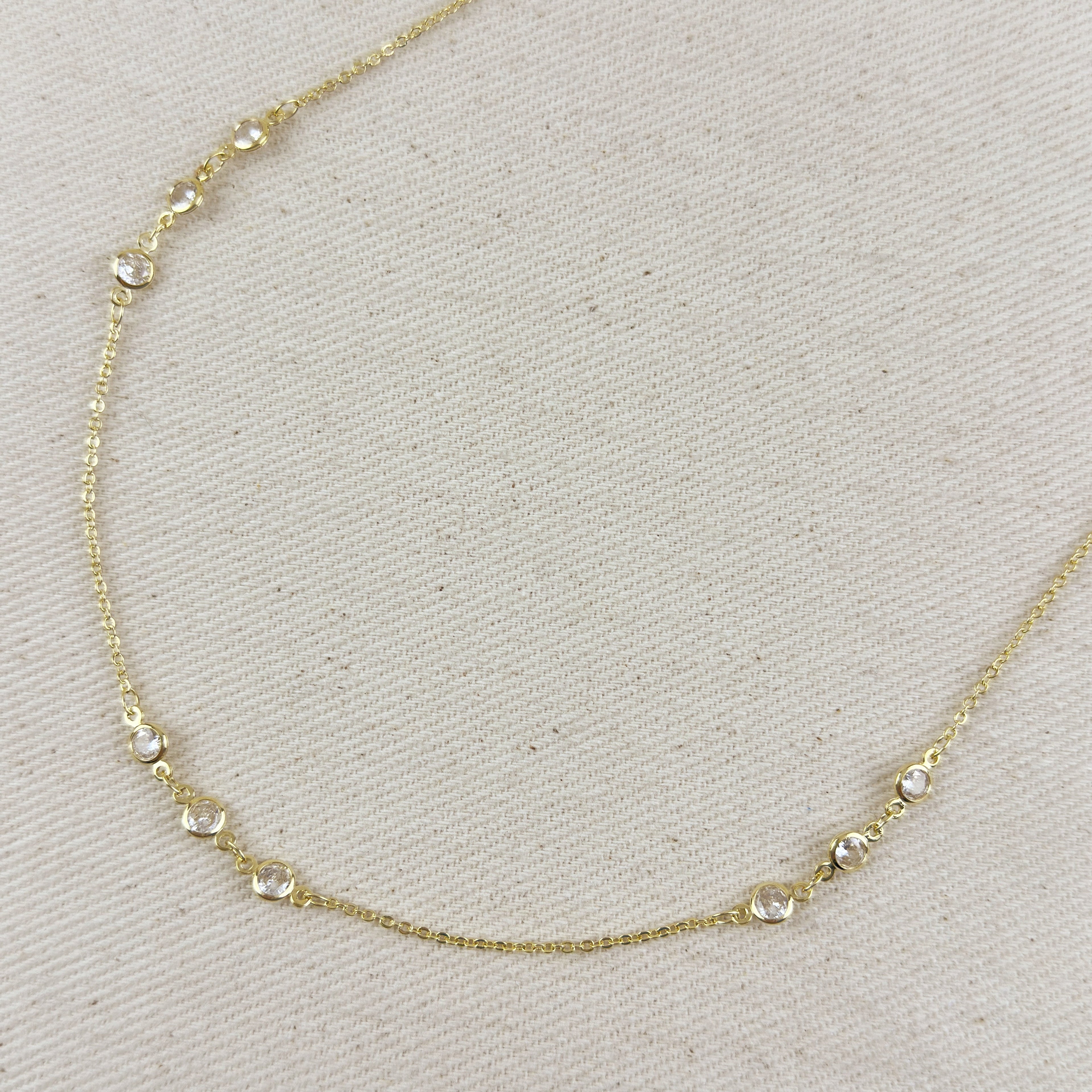 Mondsee 18k Gold Filled Bezel CZ Belly Chain | 18k Gold Filled Jewelry