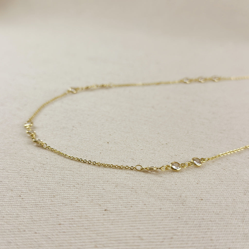Mondsee 18k Gold Filled Bezel CZ Belly Chain | 18k Gold Filled Jewelry