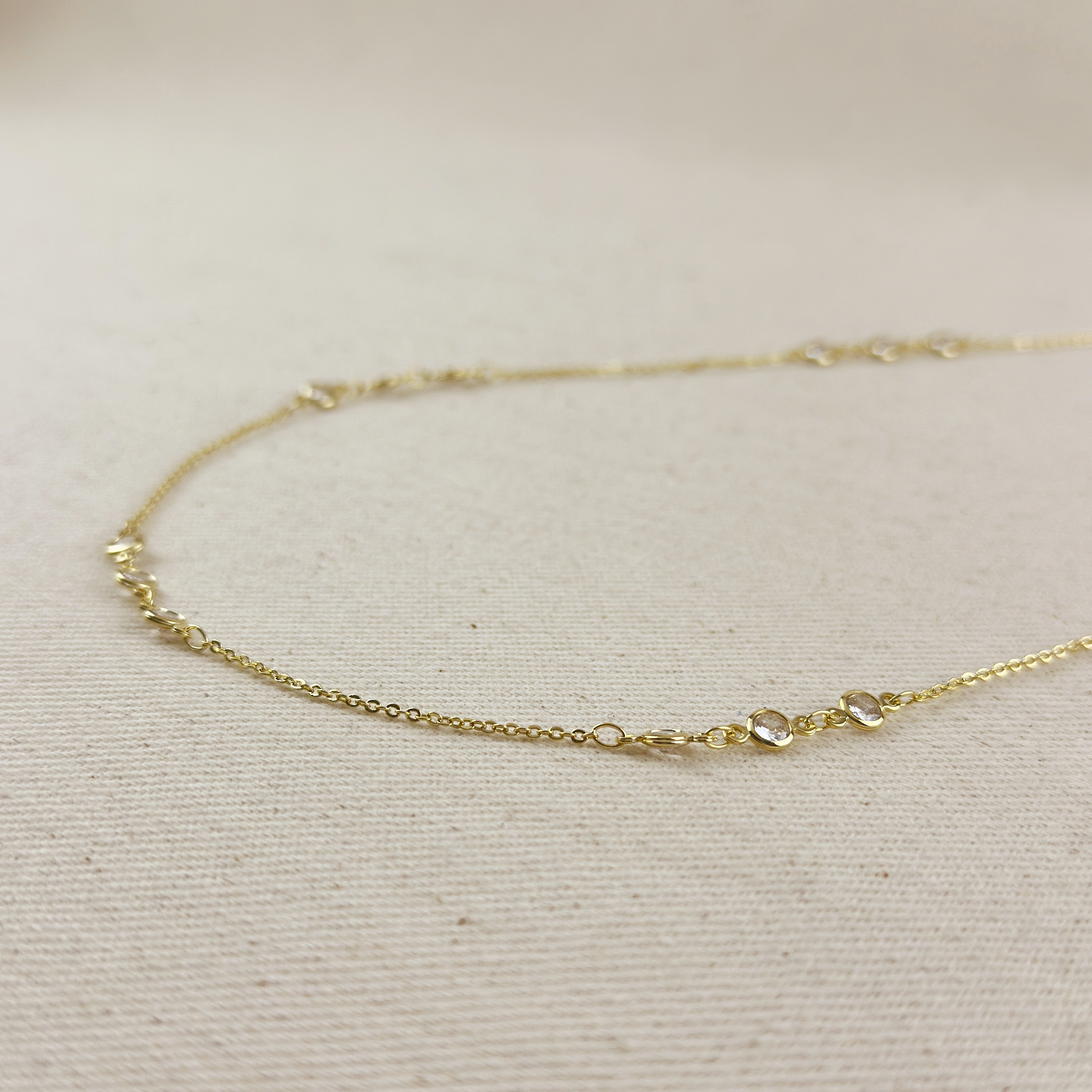 Mondsee 18k Gold Filled Bezel CZ Belly Chain | 18k Gold Filled Jewelry