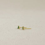 18K Gold Filled Triple CZ Triangle Stud Earrings