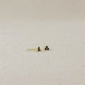 18K Gold Filled Triple CZ Triangle Stud Earrings