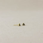 18K Gold Filled Triple CZ Triangle Stud Earrings