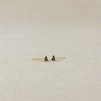 18K Gold Filled Triple CZ Triangle Stud Earrings
