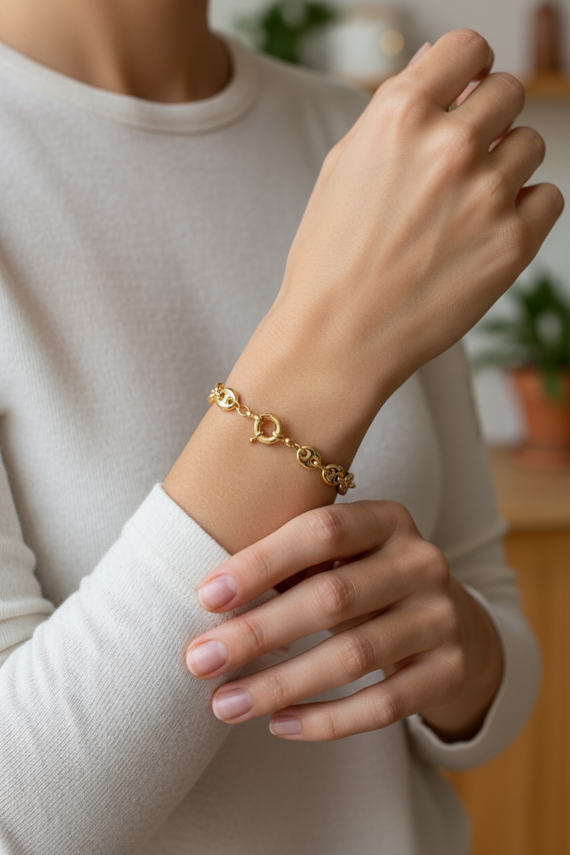 Mondsee 18k Gold Filled Puffy Mariner Bracelet | 18k Gold Filled Jewelry