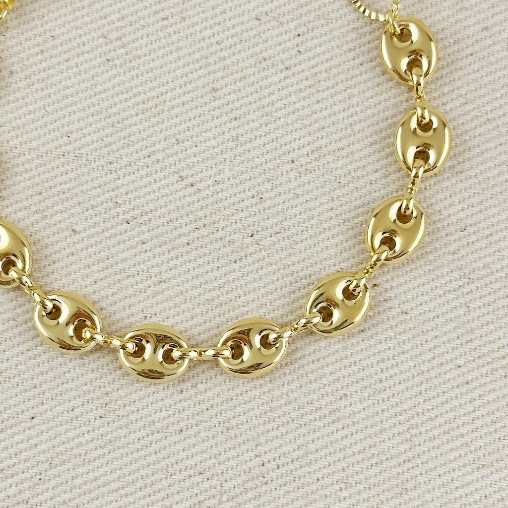Mondsee 18k Gold Filled Puffy Mariner Bracelet | 18k Gold Filled Jewelry