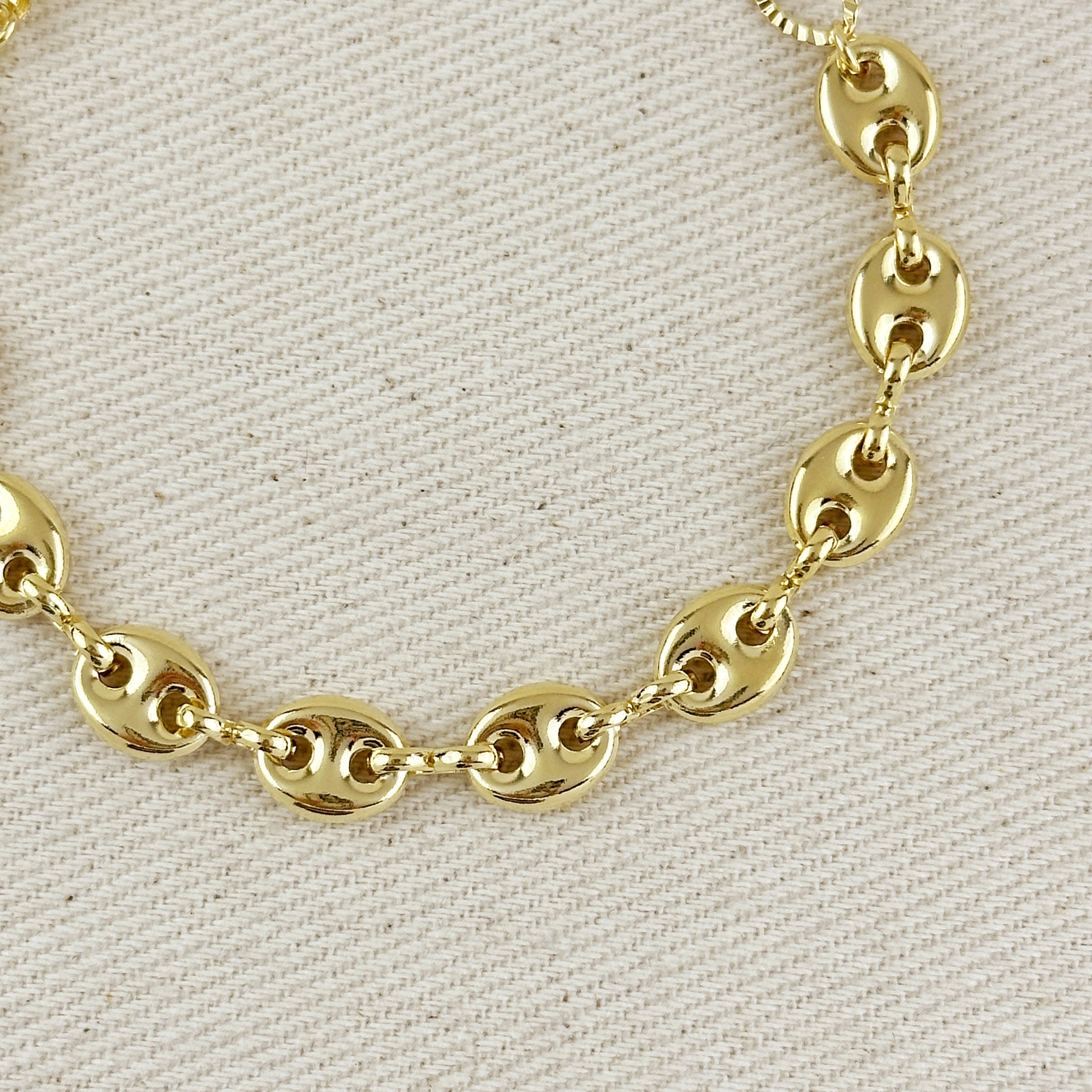 Mondsee 18k Gold Filled Puffy Mariner Bracelet | 18k Gold Filled Jewelry