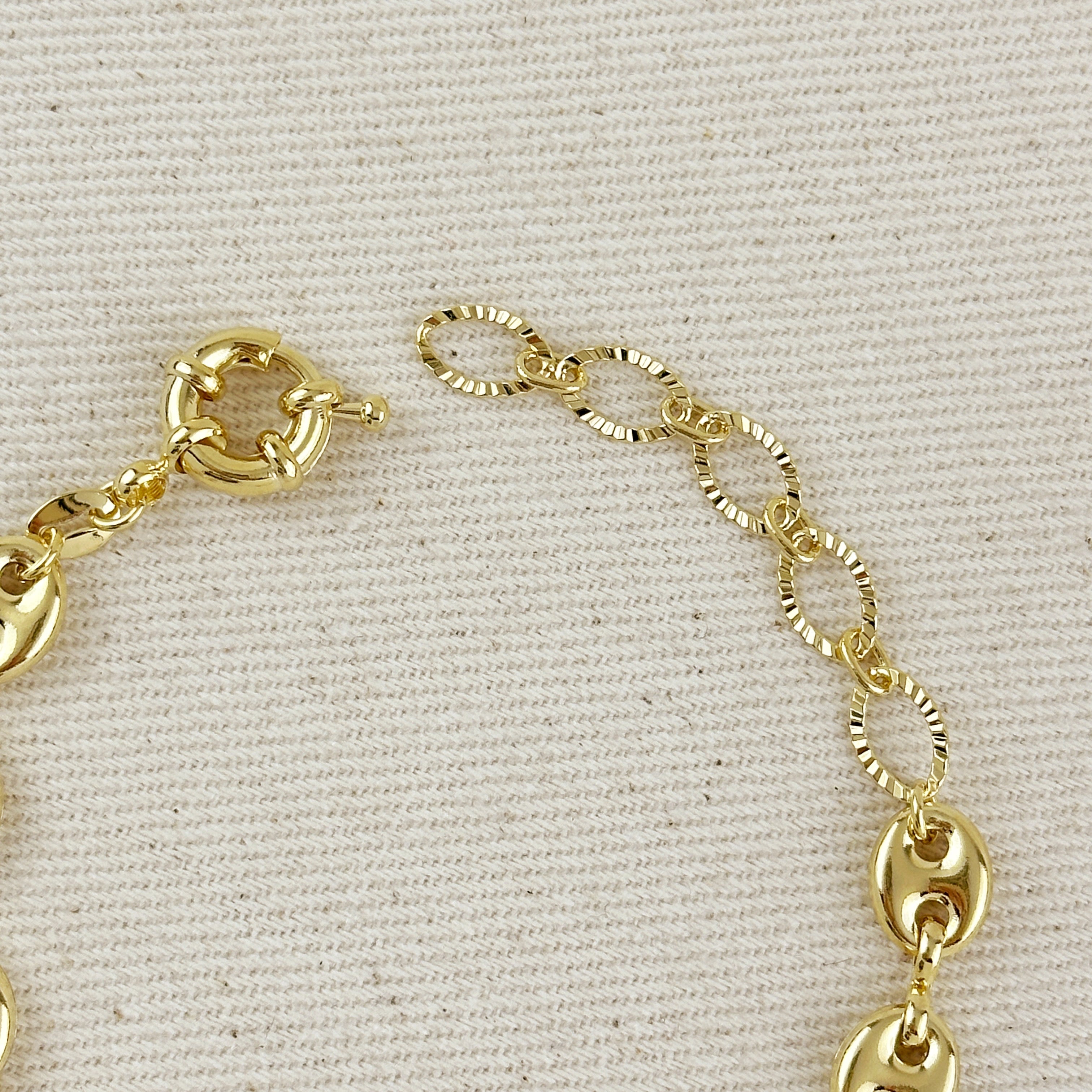 Mondsee 18k Gold Filled Puffy Mariner Bracelet | 18k Gold Filled Jewelry