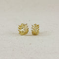 18k Gold Filled CZ Leaf Clicker Hoop Earrings