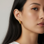 18k Gold Filled Textured Clicker Hoop Earrings