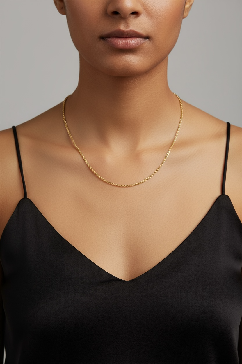Mondsee 18k Gold Filled 2.5mm Rolo Chain | 18k Gold Filled Jewelry