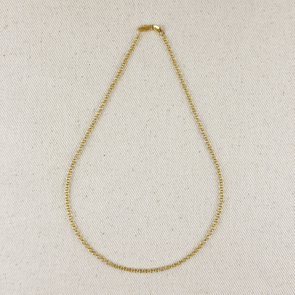 Mondsee 18k Gold Filled 2.5mm Rolo Chain | 18k Gold Filled Jewelry