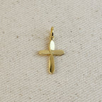 18k Gold Filled Rounded Polished Cross Pendant