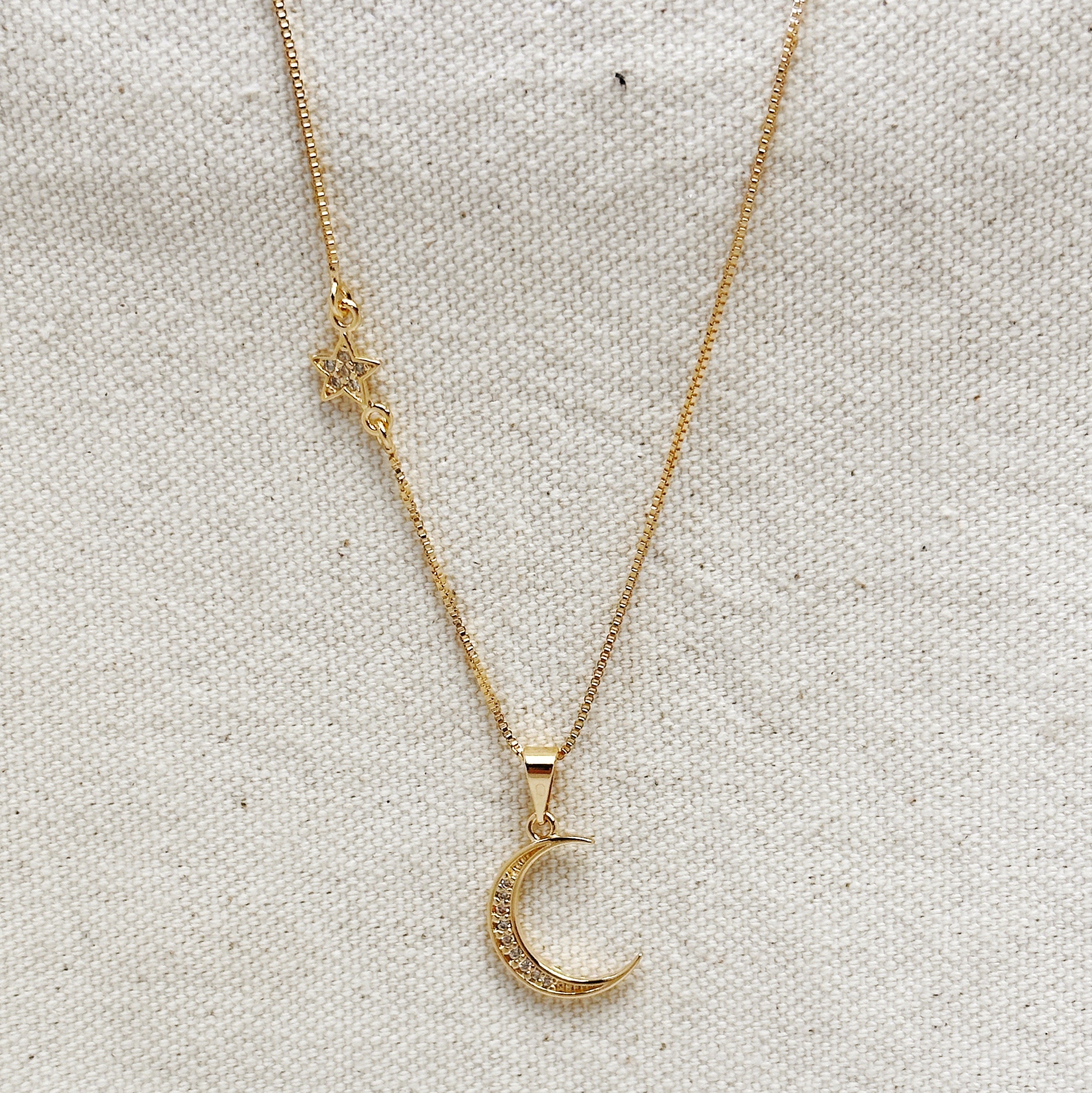 Mondsee Moon and Star Necklace 18k Gold Filled | 18k Gold Filled Jewelry