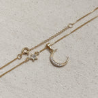 Mondsee Moon and Star Necklace 18k Gold Filled | 18k Gold Filled Jewelry