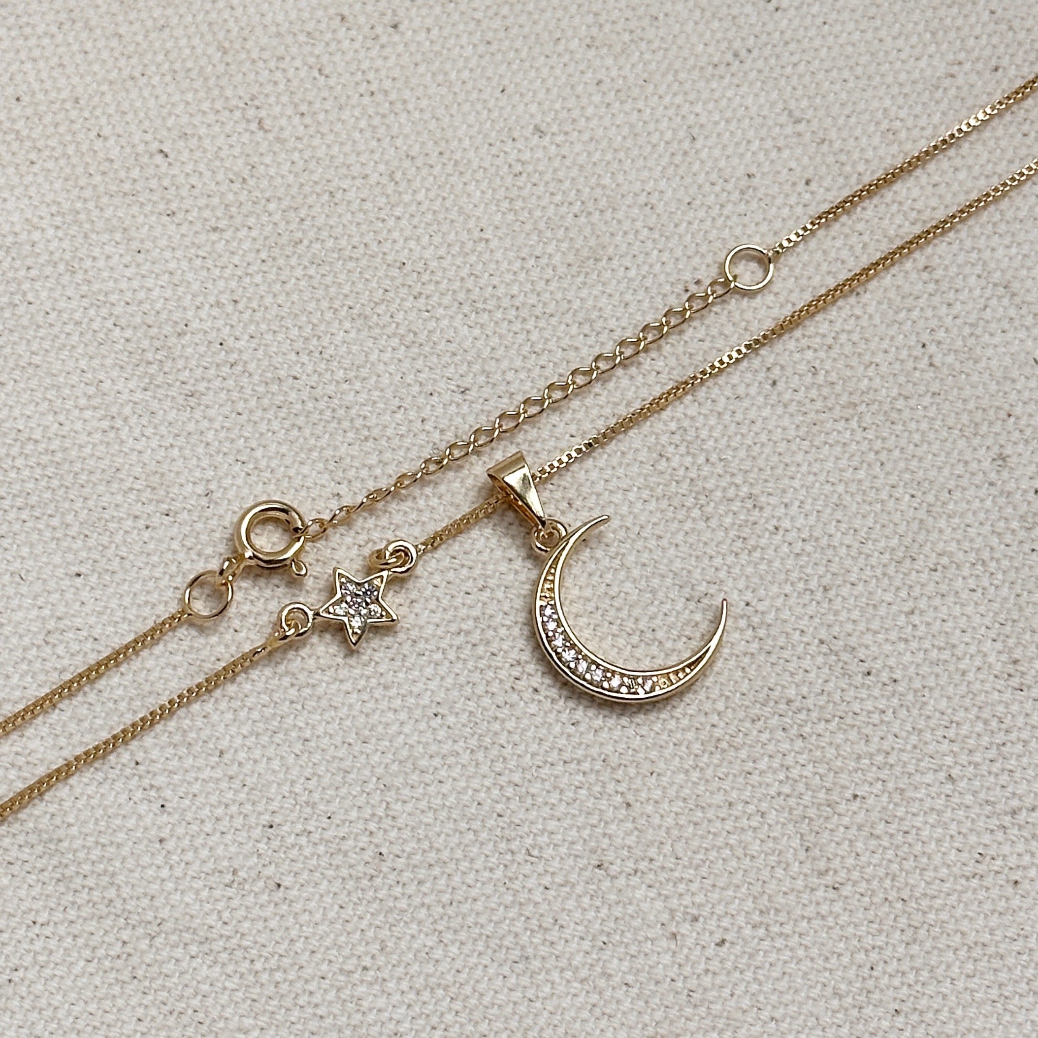 Mondsee Moon and Star Necklace 18k Gold Filled | 18k Gold Filled Jewelry