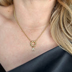 18k Gold filled Micro CZ Initial Letter Charm
