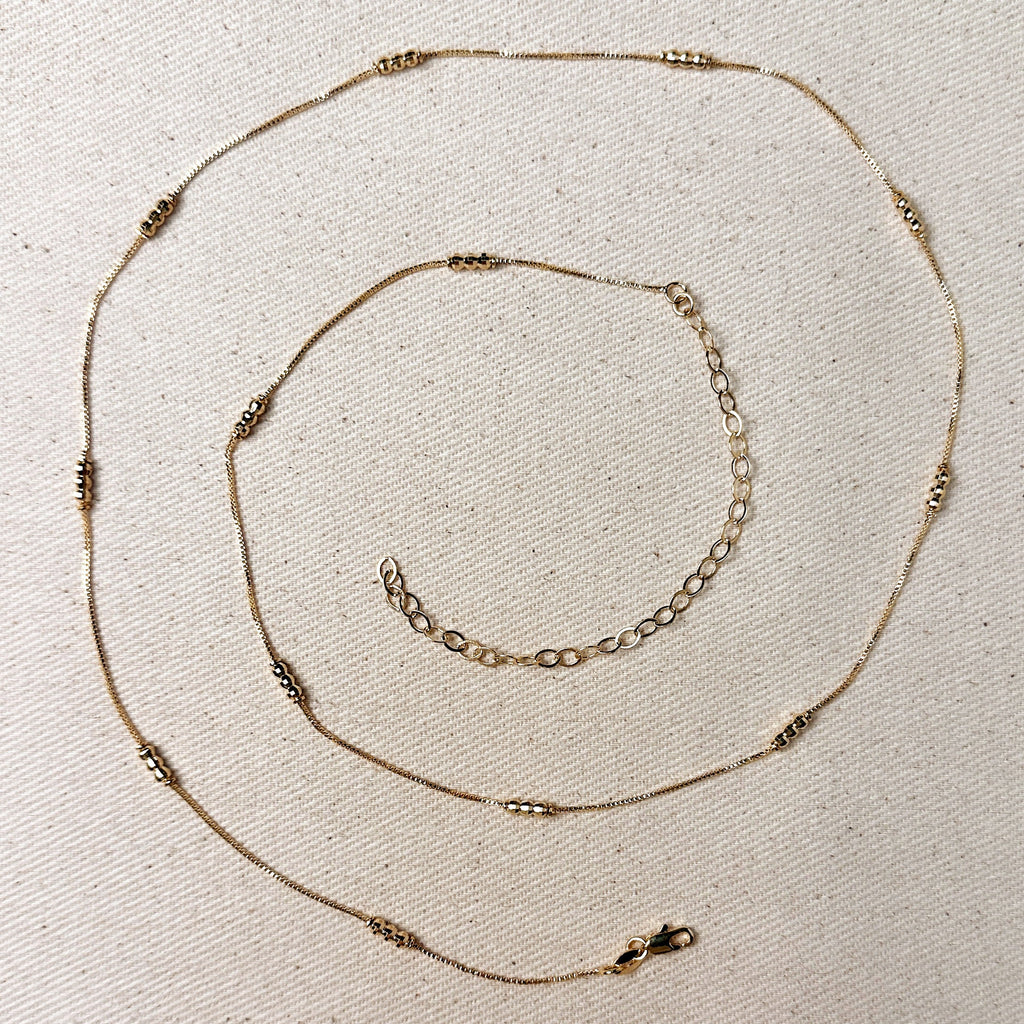 Mondsee 18k Gold Filled Bead Detailed Belly Chain | 18k Gold Filled Jewelry