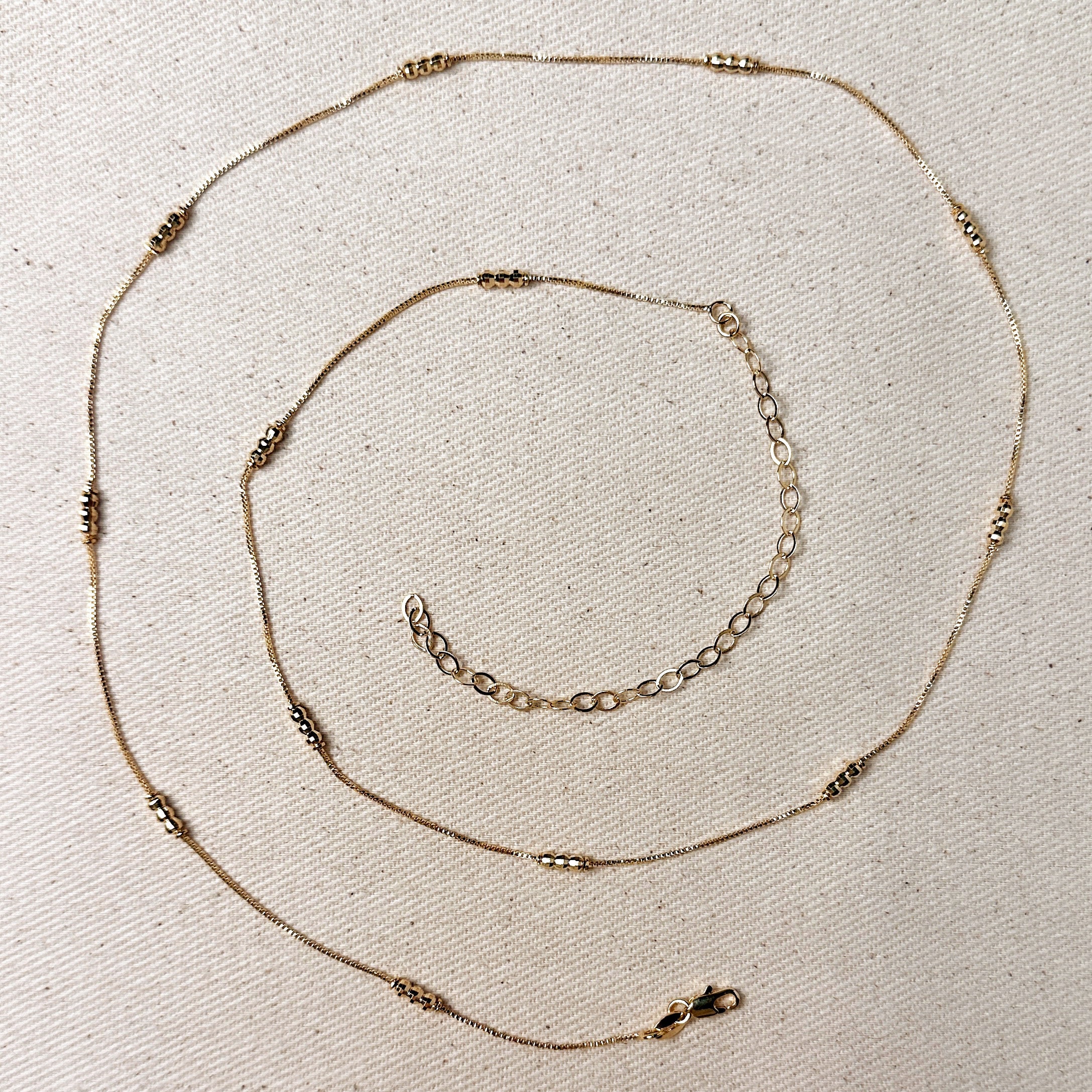 Mondsee 18k Gold Filled Bead Detailed Belly Chain | 18k Gold Filled Jewelry