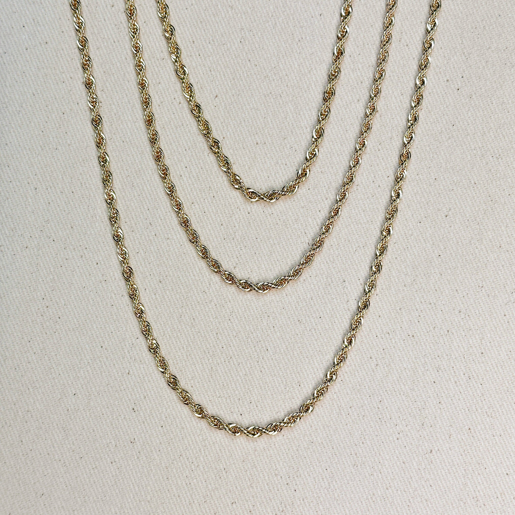 Mondsee 18k Gold Filled Rope Chain 3.0mm | 18k Gold Filled Jewelry