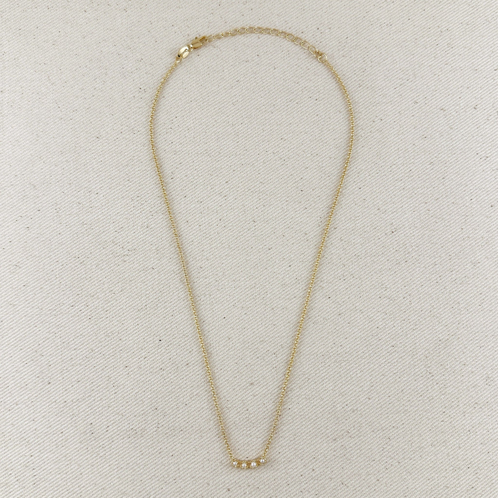 Mondsee 18k Gold Filled Fresh Water Pearl Bar Necklace | 18k Gold Filled Jewelry