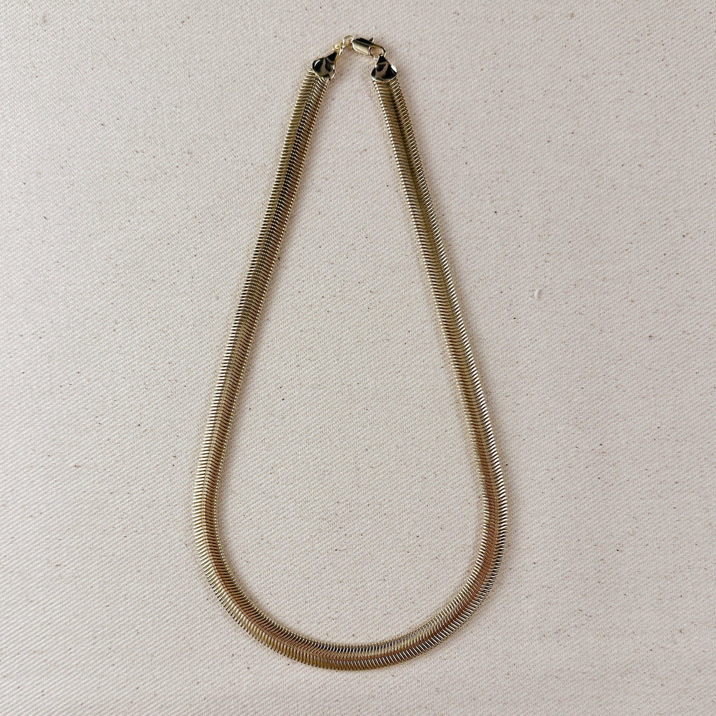 Mondsee 18k Gold Filled 8mm Fancy Thick Snake Chain Necklace | 18k Gold Filled Jewelry