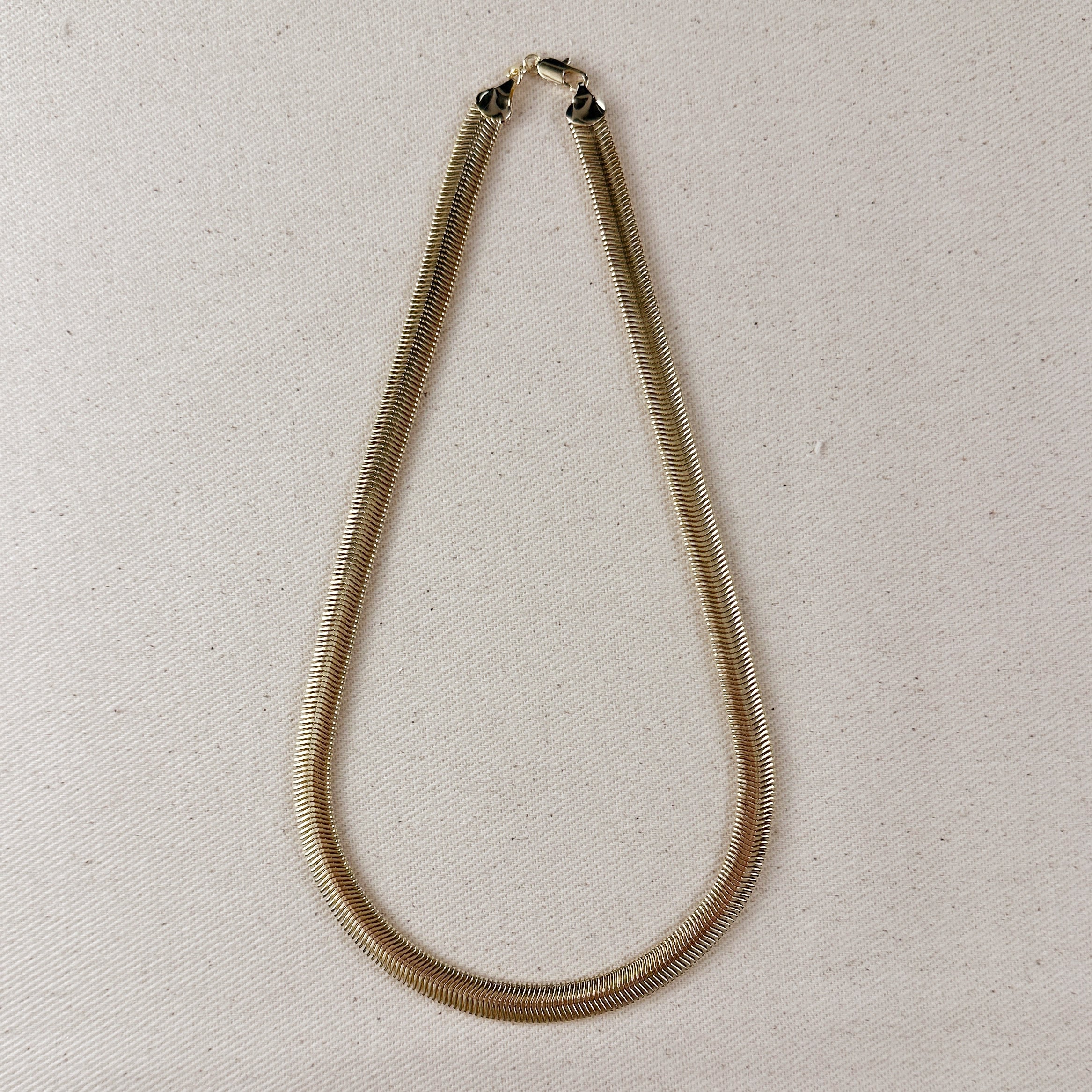 Mondsee 18k Gold Filled 8mm Fancy Thick Snake Chain Necklace | 18k Gold Filled Jewelry