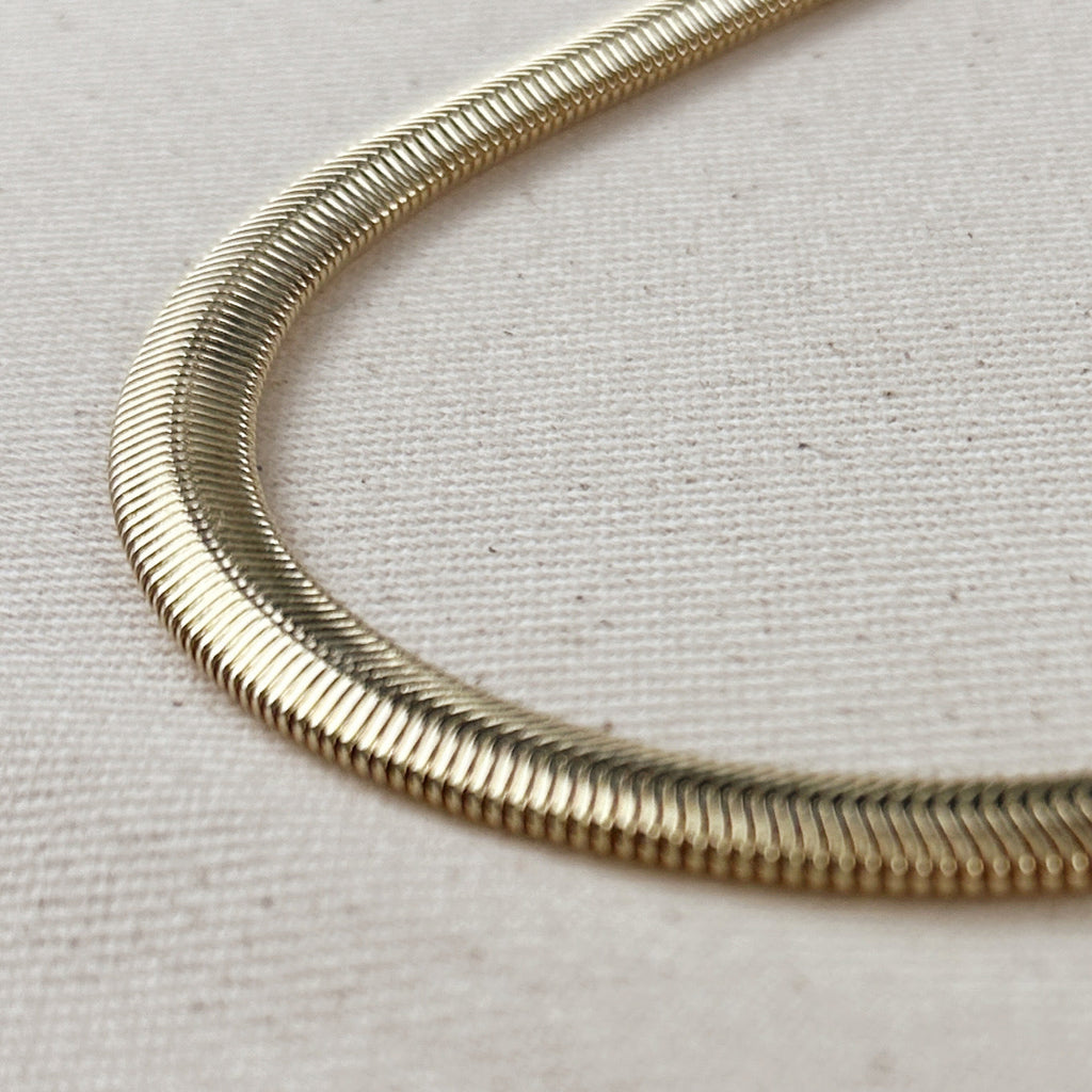 Mondsee 18k Gold Filled 8mm Fancy Thick Snake Chain Necklace | 18k Gold Filled Jewelry