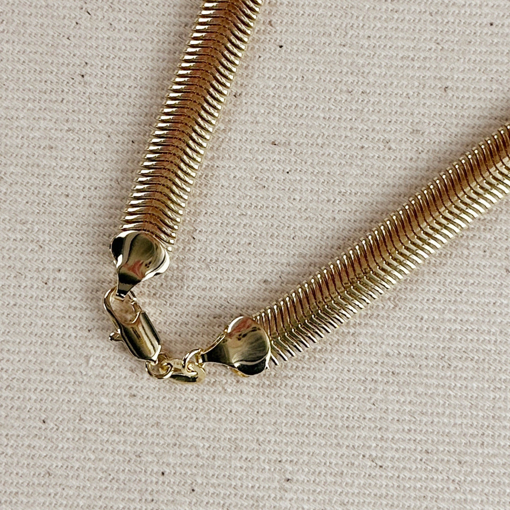 Mondsee 18k Gold Filled 8mm Fancy Thick Snake Chain Necklace | 18k Gold Filled Jewelry