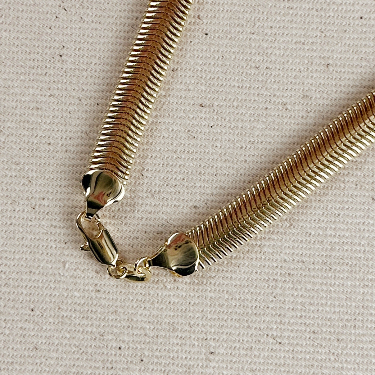 Mondsee 18k Gold Filled 8mm Fancy Thick Snake Chain Necklace | 18k Gold Filled Jewelry