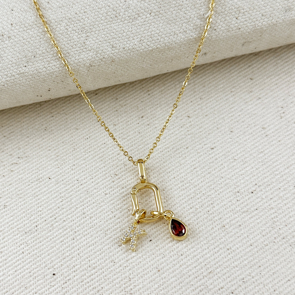 18k Gold Filled Carabiner Pendant