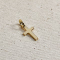 18k Gold Filled Mini Polished Cross Pendant