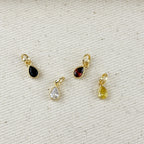 Mondsee 18k Gold Filled Birthstone Bezel Drop Charm | 18k Gold Filled Jewelry