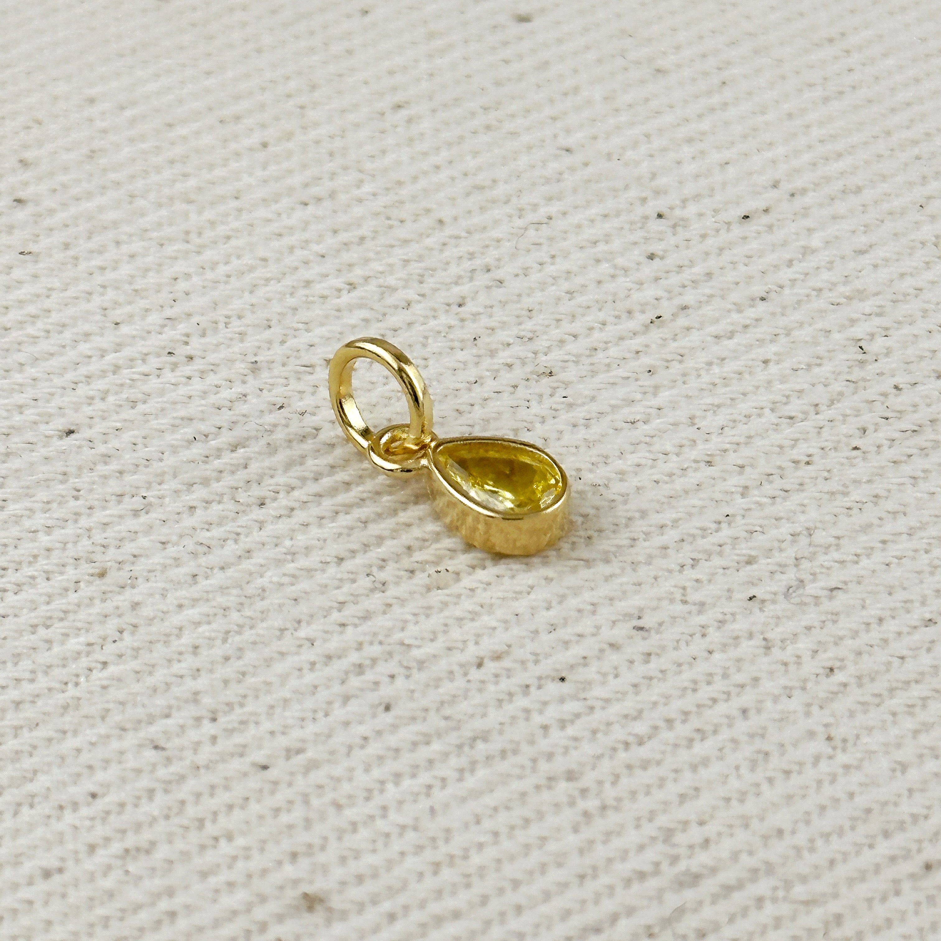 Mondsee 18k Gold Filled Birthstone Bezel Drop Charm | 18k Gold Filled Jewelry