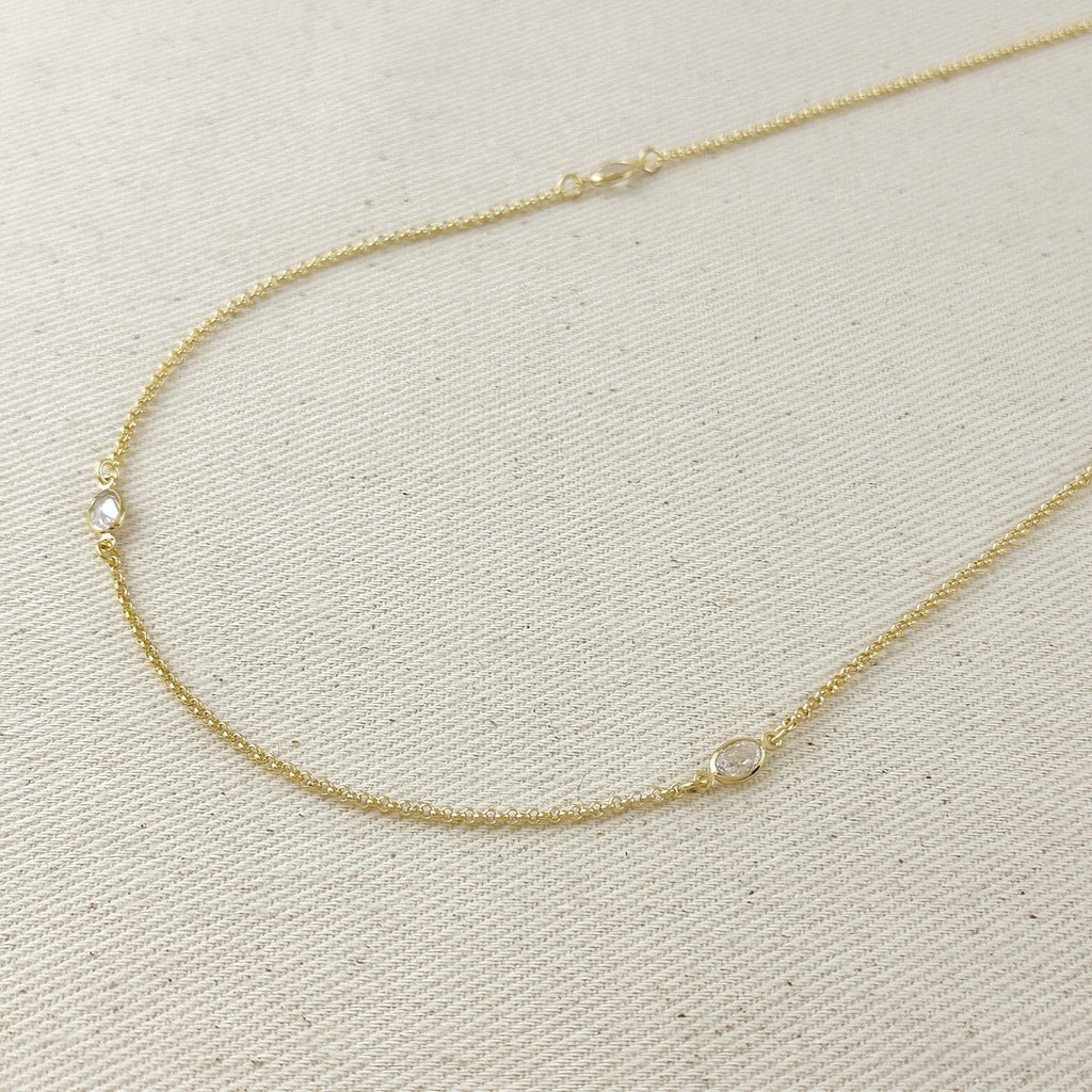 Mondsee 18k Gold Filled Oval CZ Bezel Belly Chain | 18k Gold Filled Jewelry