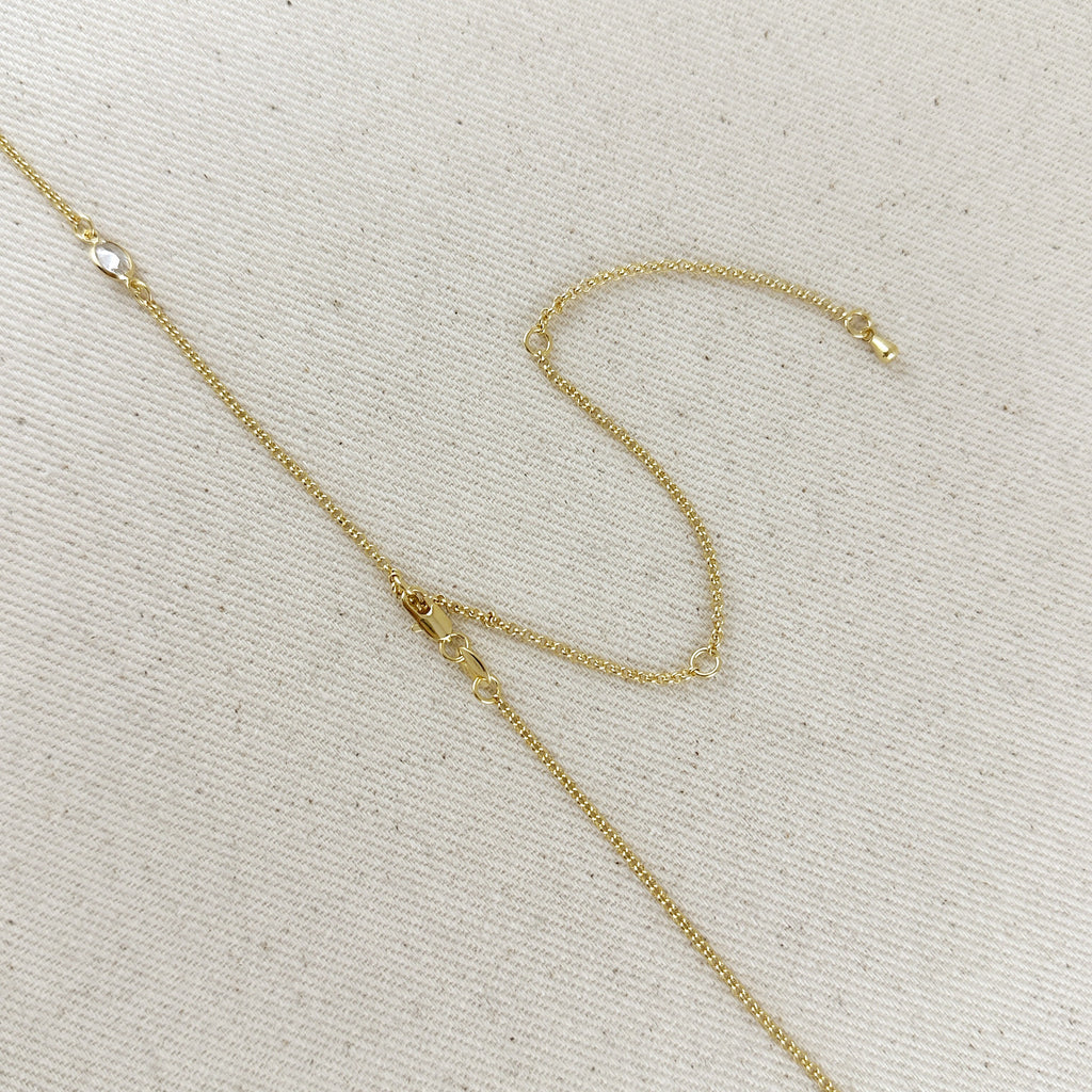 Mondsee 18k Gold Filled Oval CZ Bezel Belly Chain | 18k Gold Filled Jewelry