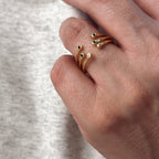 18k Gold Filled Dainty Open Ring with Micro Bezel Zirconia