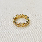 Mondsee 18k Gold Filled Cz Wave Eternity Band Ring | 18k Gold Filled Jewelry