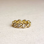 Mondsee 18k Gold Filled Cz Wave Eternity Band Ring | 18k Gold Filled Jewelry