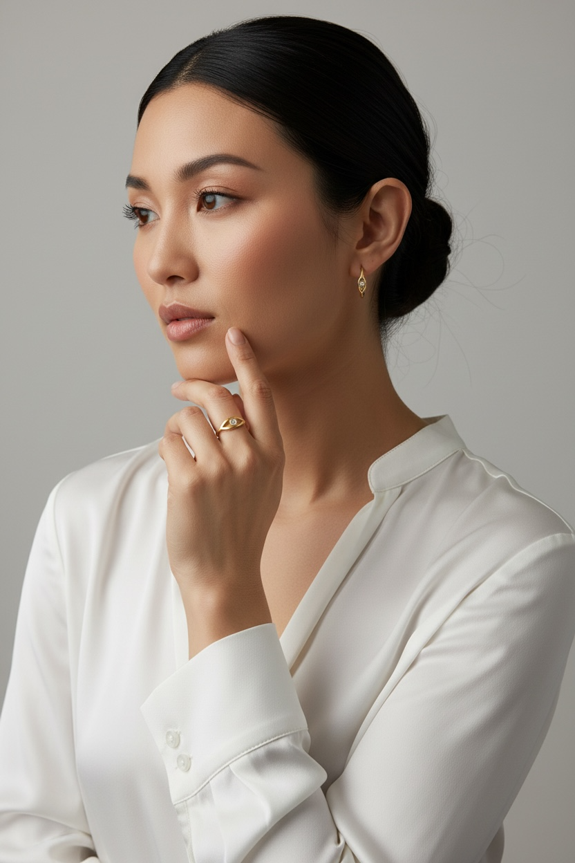Mondsee 18K Gold Filled CZ Eye Ring | 18k Gold Filled Jewelry