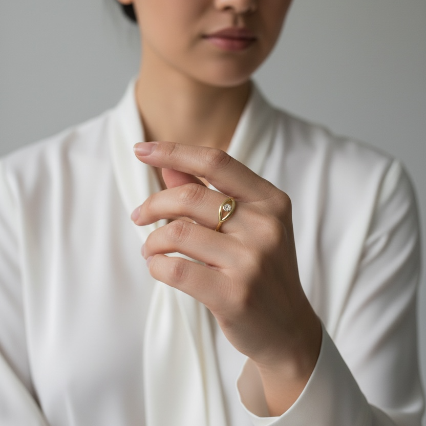 Mondsee 18K Gold Filled CZ Eye Ring | 18k Gold Filled Jewelry