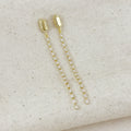 Mondsee 18k Gold Filled CZ Baguette Chain Drop Earrings | 18k Gold Filled Jewelry