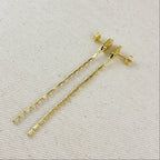 Mondsee 18k Gold Filled CZ Baguette Chain Drop Earrings | 18k Gold Filled Jewelry