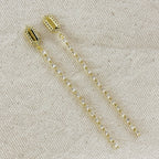Mondsee 18k Gold Filled CZ Baguette Chain Drop Earrings | 18k Gold Filled Jewelry